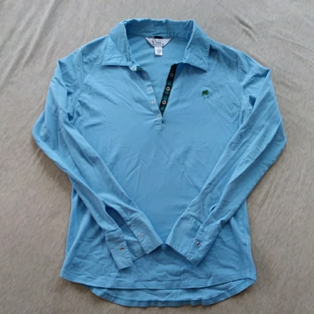 Blue long sleeve Lilly Pulitzer stretch polo